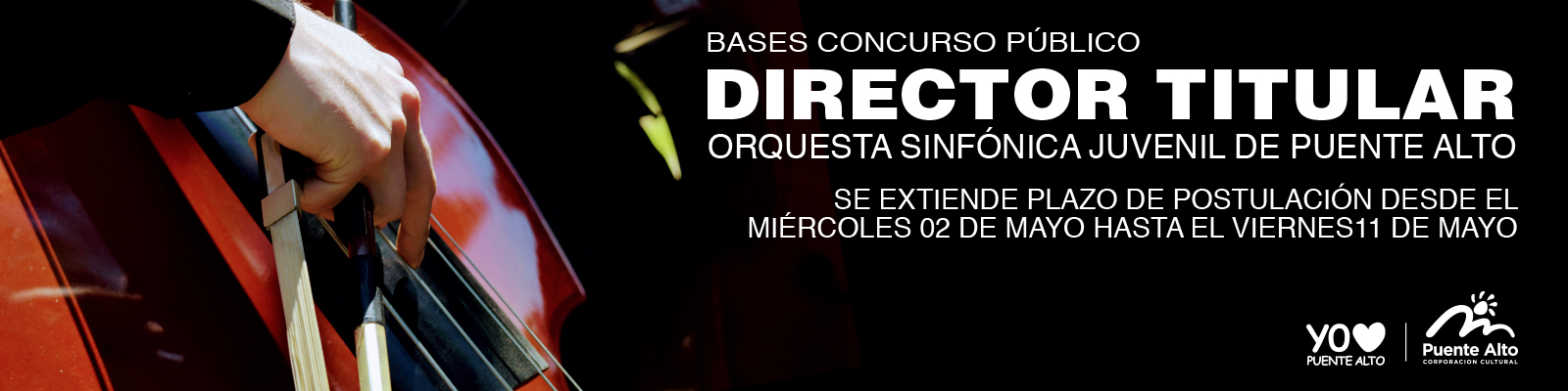 ¡Atención!, se extiende el plazo para postular a Director Titular de la Orquesta Sinfónica Juvenil de Puente Alto. 